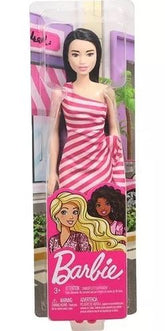 Barbie Glitz Doll, Pink & White Stripe Ruffle Dress
